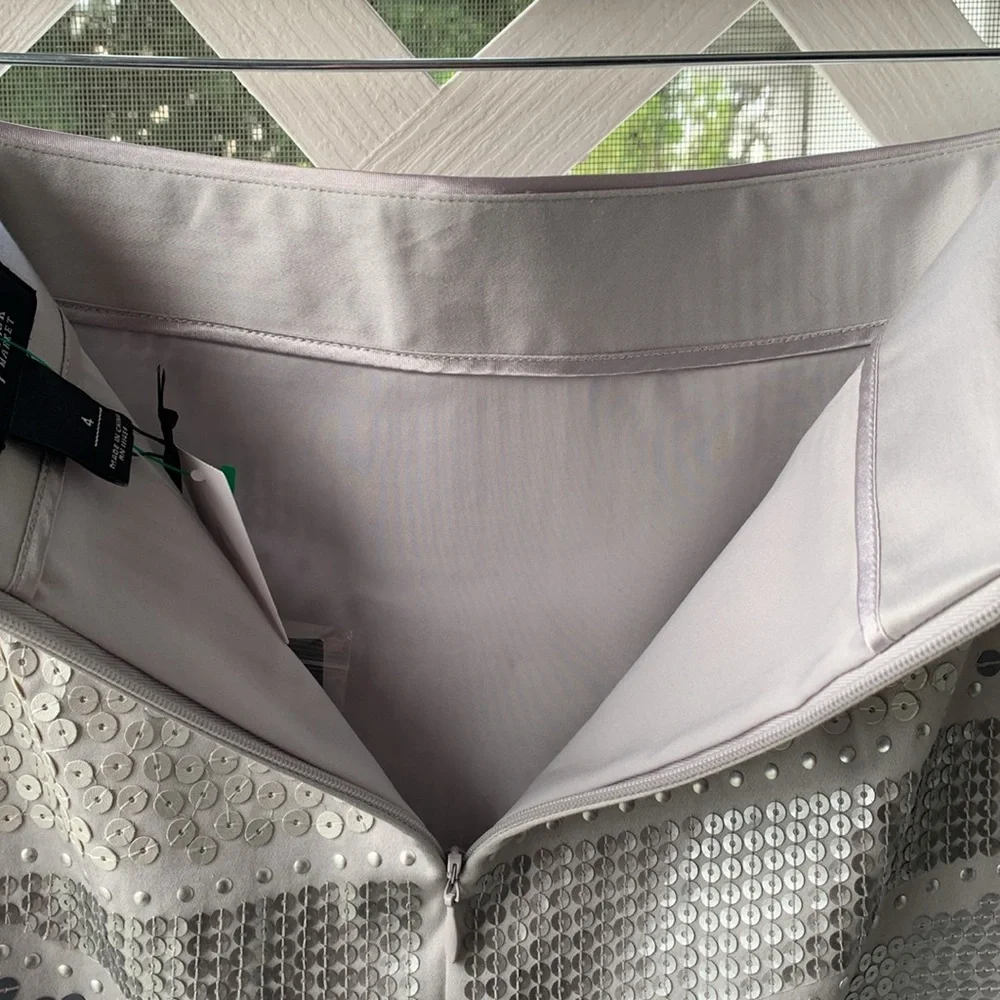 WHBM Light Grey Sequined Mini Skirt